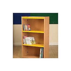Nexus bookcases coloured shelves and flat top